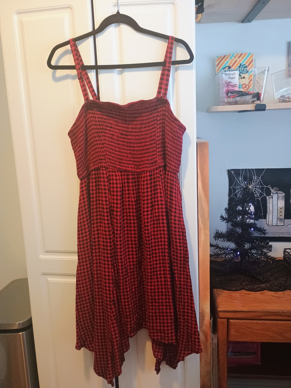 torrid Red and Black Plaid Smocked Sundress
